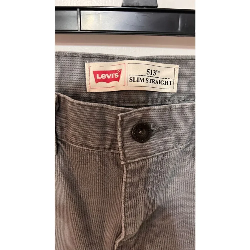 Levi's 513 Jeans Youth Mid Rise Slim Straight Denim Gray Light Wash Size 12R (28